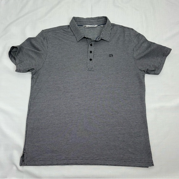 Travis Mathew size XL Black White Houndstooth Whistling Straits Polo Shirt - Picture 2 of 11